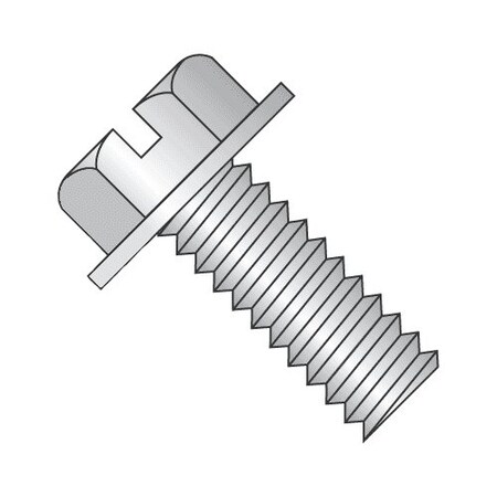 Newport Fasteners #10-24 x 1/4 in Slotted Hex Machine Screw, Plain 18-8 Stainless Steel, 2500 PK 509299-BR-2500
